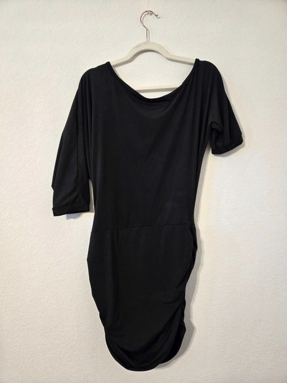 A|X Armani Exchange Ruched Mini Dress in Black Size XL Like New